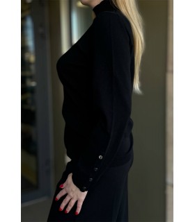 Кофта женская рукав пуговицы черная B845a Clips tricot  1 - Respected-Person