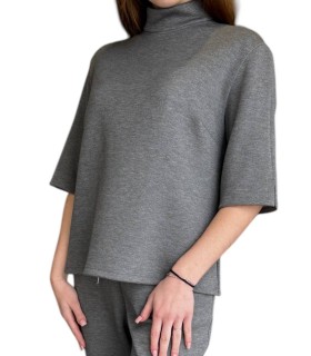 Жіноча кофта короткий рукав сіра B500 Clips tricot - Respected-Person