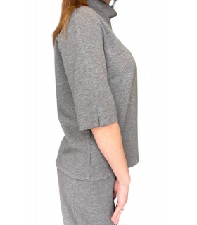 Жіноча кофта короткий рукав сіра B500 Clips tricot 1 - Respected-Person
