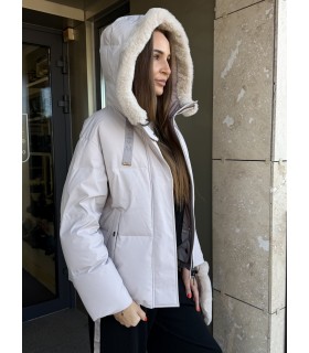 Куртка жіноча з капюшоном пудрова 25IM-B708 DIEGO M 1 - Respected-Person