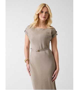 Платье миди из вискозной смеси бежевое  W6GK50W1950 6501950 Guess  3 - Respected-Person
