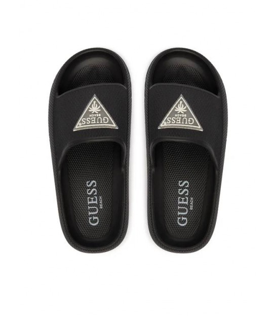 Шлепанцы женские резиновые с лого черные  E6GZ19WG5X0 Guess  - Respected-Person