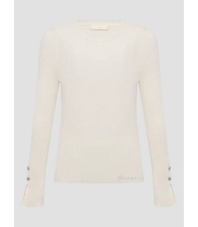 Женская кофта в рубчик молочная W6YR09Z0948 Guess - Respected-Person