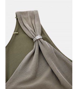 Топ женский оливковый с драпировкой  W5GP22KAQL2 5222 Guess 1 - Respected-Person