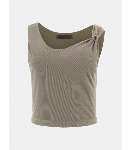 Топ женский оливковый с драпировкой  W5GP22KAQL2 5222 Guess - Respected-Person