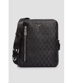 Сумка мужская черная с тиснением HMTODEP5118 Guess  - Respected-Person
