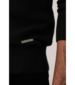 Свитер мужской из шерсти черный 655014-564303 Karl Lagerfeld  2 - Respected-Person