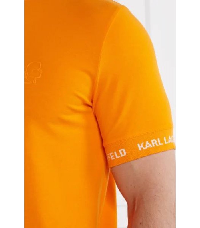 Поло-змейка мужское оранжевое 542221-745018 Karl Lagerfeld Поло-змейка мужское оранжевое 542221-745018 Karl Lagerfeld