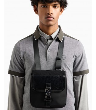 Сумка мужская кожа/текстиль черная XM000243 Armani Exchange 3 - Respected-Person