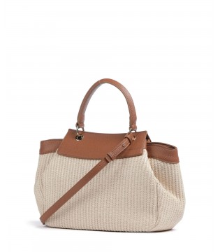 Сумка с плетением бежево-коричневая женская XW000394 Armani Exchange  1 - Respected-Person