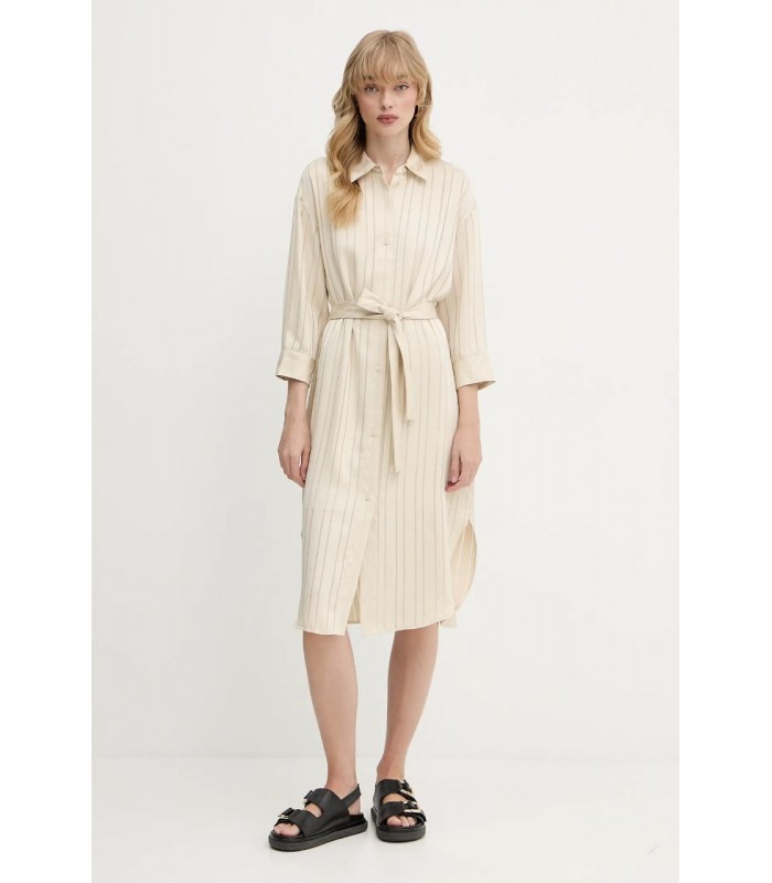 Платье-рубашка с поясом молочное XW000484 Armani Exchange Платье-рубашка с поясом молочное XW000484 Armani Exchange