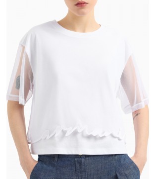 Футболка з сіткою біла жіноча XW000541a Armani Exchange 2 - Respected-Person