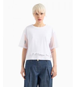 Футболка з сіткою біла жіноча XW000541a Armani Exchange 1 - Respected-Person
