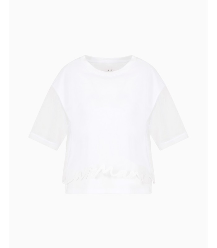 Футболка с сеткой белая женская XW000541a Armani Exchange Футболка с сеткой белая женская XW000541a Armani Exchange
