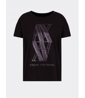 Жіноча футболка чорна із срібним лого XW000515a Armani Exchange - Respected-Person