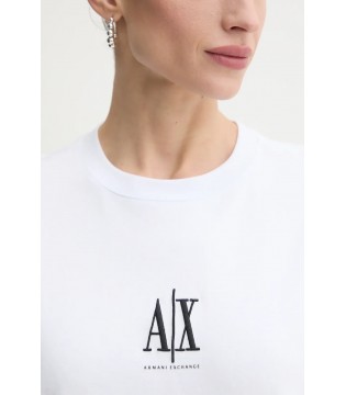 Футболка жіноча біла з вишитим лого XW001182a Armani Exchange 3 - Respected-Person