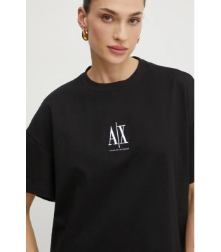 Футболка жіноча чорна з вишитим лого XW001182 Armani Exchange 2 - Respected-Person