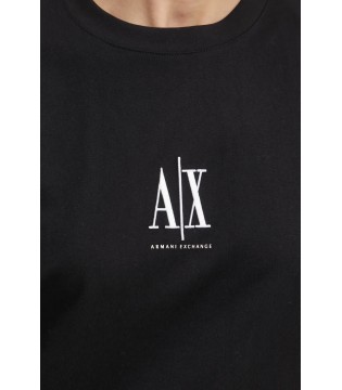 Футболка жіноча чорна з вишитим лого XW001182 Armani Exchange 3 - Respected-Person
