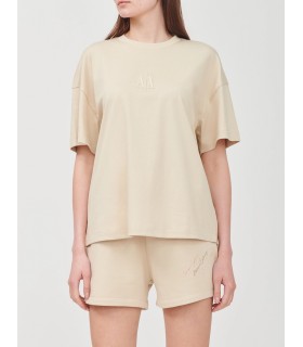  Футболка жіноча беж з вишитим лого XW001182b Armani Exchange - Respected-Person