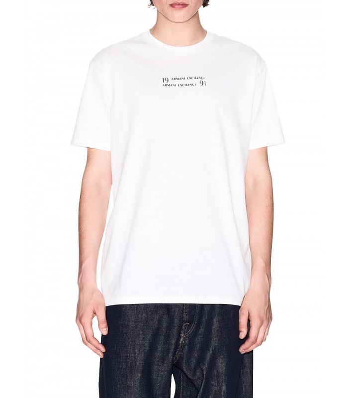 Футболка мужская с надписью белая XM000539 Armani Exchange Футболка мужская с надписью белая XM000539 Armani Exchange