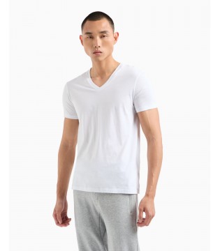 Футболка с V-вырезом белая мужская  8NZT75 8755 Armani Exchange  1 - Respected-Person