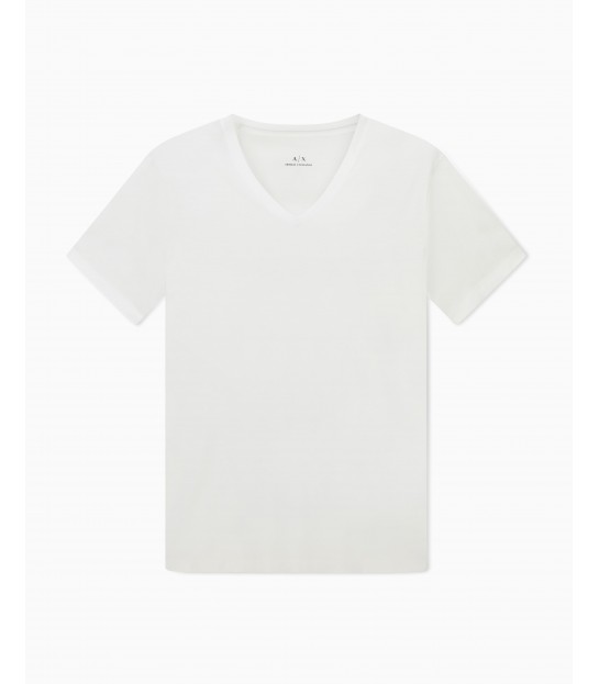 Футболка с V-вырезом белая мужская  8NZT75 8755 Armani Exchange  - Respected-Person