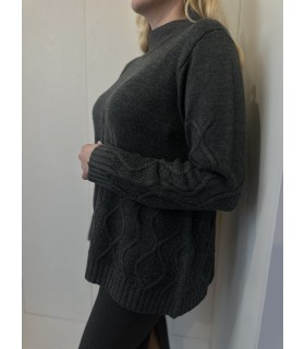 Свитер с горловиной женский графит T815 Clips tricot  1 - Respected-Person