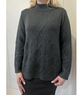 Свитер с горловиной женский графит T815 Clips tricot  - Respected-Person