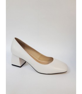 Туфли женские белые с фигурным каблуком 6588-8745 Veritas - Respected-Person