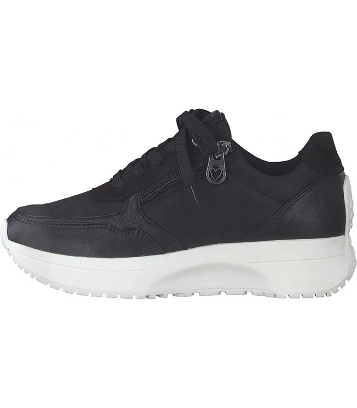 Кросівки жіночі чорні на білій підошві 23747 Marco Tozzi