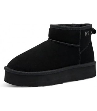 Угги жіночі висока підошва чорний замш 26481 Marco Tozzi
