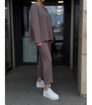 Брюки женские трикотажные латте M5FD12a MEIMEIJ  Брюки женские трикотажные латте M5FD12a MEIMEIJ